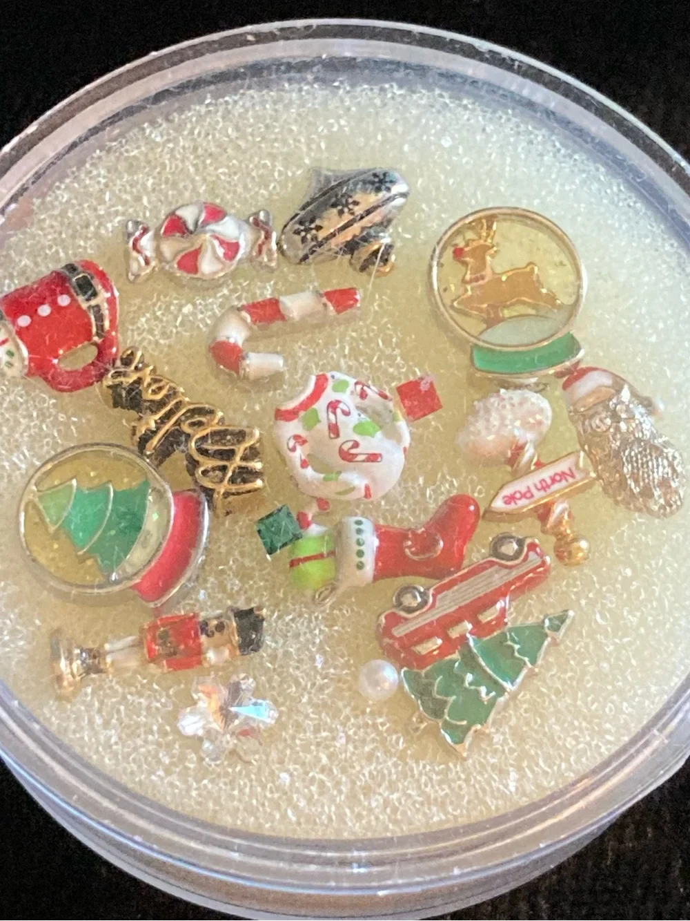 Origami Owl Red and Green Christmas Floating Charm Set